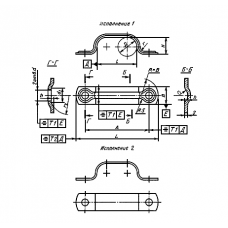 Скоба двухместная для крепления трубопроводов стальная хромированная исп. 1 20Х1М1Ф1ТР 4 мм ГОСТ 24134-80